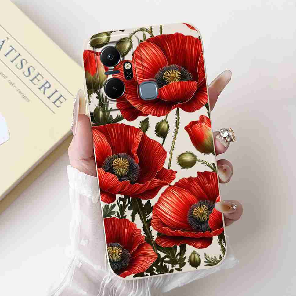 Чехол для Infinix Smart 6 Plus X6823C Роскошный Цветочный Модный Мягкий Силиконовый Чехол Для Телефона Infinix Smart 6Plus X6823 6.6"