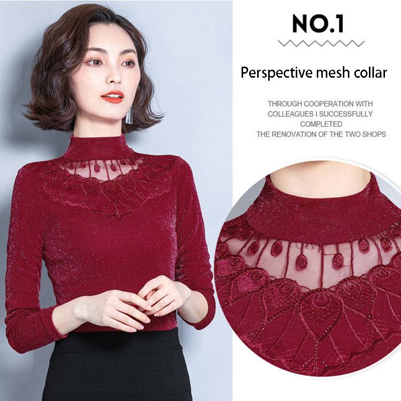 Женский пуловер с кружевным верхом