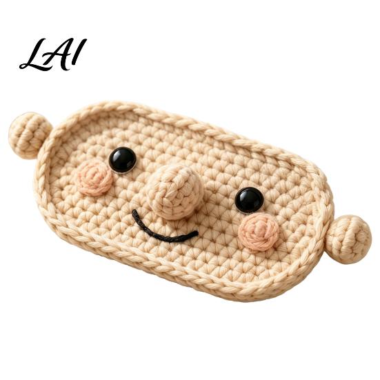 Thoughtful Gift for Coworkers Crocheted Eyeglass Holder Tray Soft Wool Glasses Stand Cute Desktop Fun Office Desk Ornament Reading And Sunglasses
