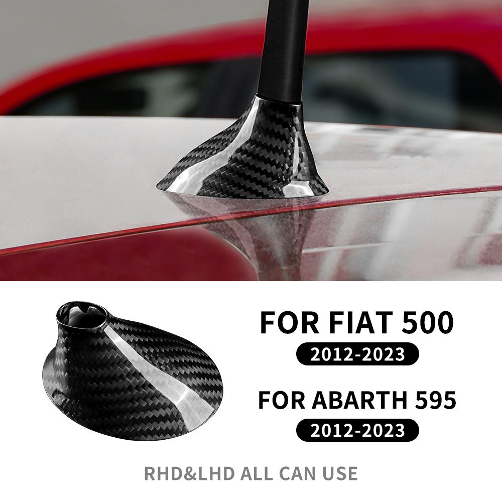 Real Hard Carbon Fiber Antenna Shark Fin for Fiat 500 Abarth 595 2012-2023 Interior Accessories