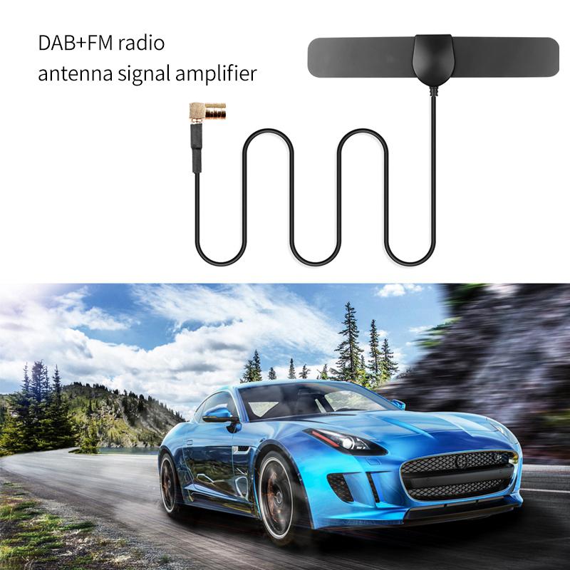 KEBIDUMEI DAB+FM/AM Car Radio Antenna Amplified Aerial Internal Glass Mount SMB Connector for JVC Pioneer Alpine Kenwood Clarion