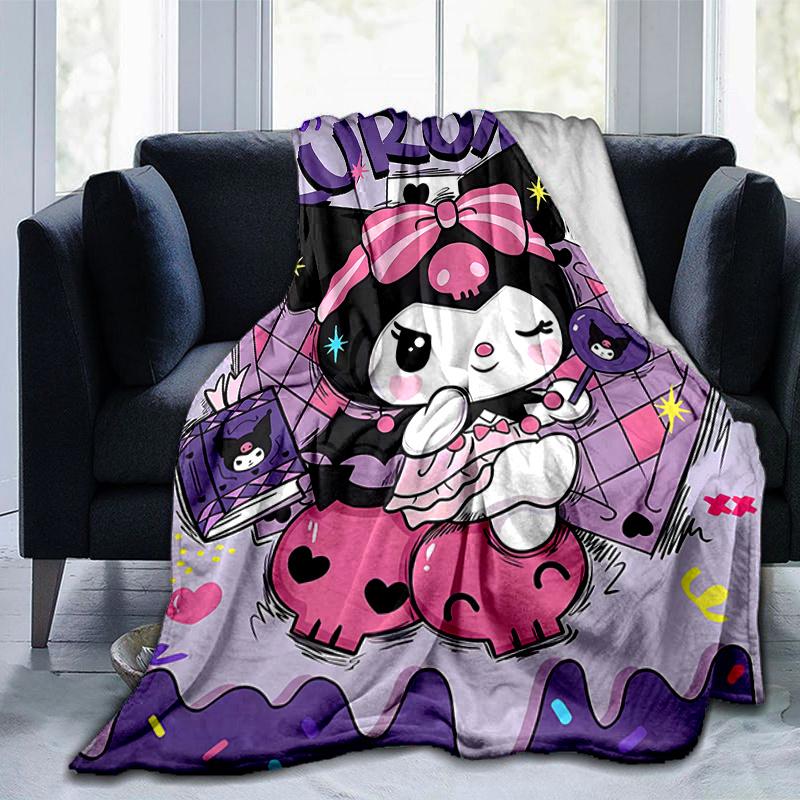 1pc Kuromi's Sweet Halloween Adventure Blanket, Seasonal Home Decorative Throw for Room, Cute Gift Idea, Living Room, Travel, Camping, Car Blankets, B