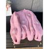 Flower Beads Women's Sweater Round Neck Long Sleeved Pullover Sweaters Autumn Winter Loose Trendy Woman Knitted Warm Top