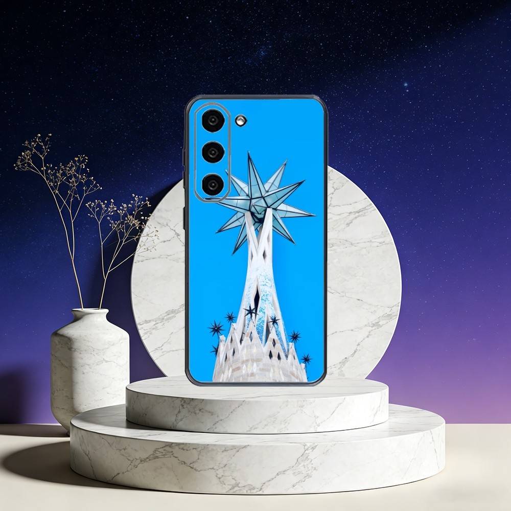 Архитектурный пейзаж Барселоны Чехол для телефона Samsung Galaxy A73, A72, A71, A70, A53, A52, A51, Другие Мягкий черный чехол