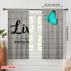 2pcs 2D Flat Printing Curtain Live Every Moment Butterfly Polyester Fabric Without Electricity Seasonal Party & Holiday Decor