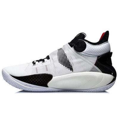 Li Ning SONIC 9 Амортизирующие Скользкие Средние Баскетбольные Кроссовки Унисекс Белые PE Издание Спонсора ABAR011-A
