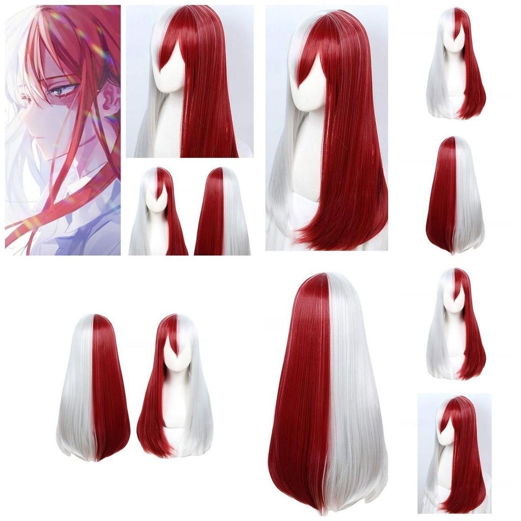 My Hero Academia Cosplay Wig For Todoroki And Bakugo Fans 65cm Length Red And White