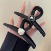 13CM Black Matte Camellia Grab Clip Large Elegant French Hair Clip The Back of The Head Coil Hair Premium Shark Clip Hair Clip