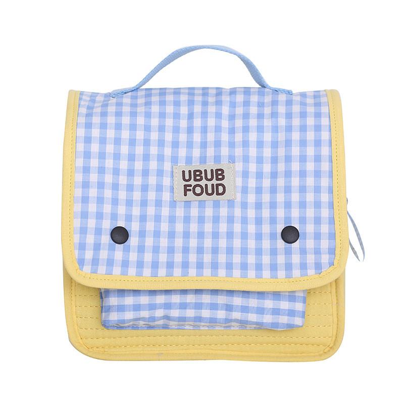 Pattern Grid Simple Letter Decoration Children Casual Backpacks For Daily Use