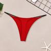 Women Panties Solid Color Low Waist Double-layered Bikini G-string Seamless Elastic Briefs Seductive Thong Female Underwear