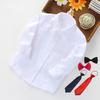 Boys' White Shirt Children's White Shirt Performance Clothes Middle and Children's White Shirt Spring and Autumn Long Sleeve Shirt