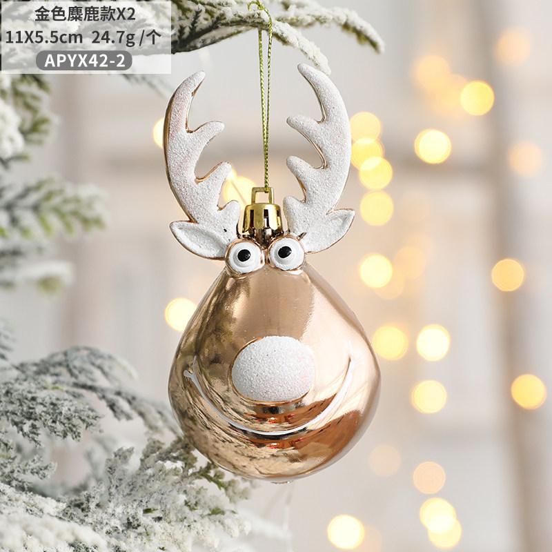 ADM 2pcs Elk Design Christmas Tree Hanging Balls
