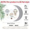 2D Flat Retro Aluminum Wall Stickers, Available in Multiple Sizes. Watercolor Hot Air Balloon Pattern Hanging Ornament, Fresh and Soothing Style, A