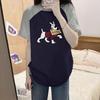 Летняя повседневная свободная футболка с коротким рукавом для подростка, с цветовыми блоками, с принтом собаки, пуловер, оверсайз, хлопковая футболка, топ