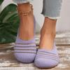 Women Slip On Flats Shoes Breathable Knitted Sneakers Women Spring Comfort Soft Sole Casual Plus Size Slip On Walking Loafers