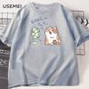 Funny Cat Fan T-shirt Men Women Summer Round Neck Short Sleeve Tshirt Breathable Streetwear Oversized Tee Casual High Quality