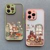 Мультяшный Животный Медведь Лиса Белка Чехол для Телефона Для iPhone 16 11 15 14 13 12 Pro Max Чехлы iPhone XS XR X 7 8 Plus Ударопрочный Чехол