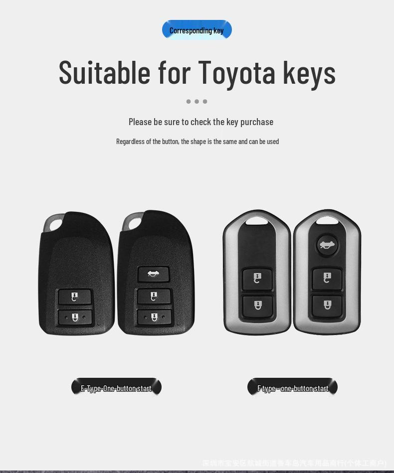 Compatible Key Cover for Toyota Yaris X, Vios FS, Yaris L, and Older Models Remote Controls.