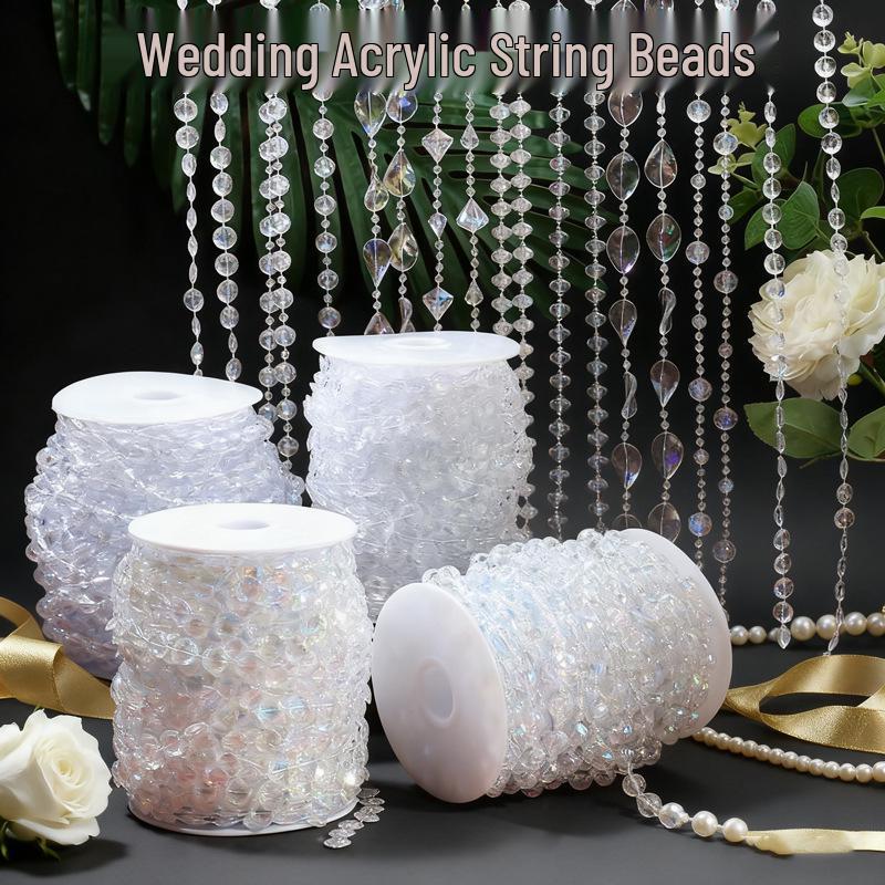 Акриловые бусины НЛО 10 мм для свадебной гирлянды, украшения прохода или люстры