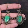 Chrysoprase Earring Copper Wire Wrapped Earrings Chrysoprase Gemstone Jewelry Handmade Earring Copper Jewelry Gift For Her Wire Wrap Jewelry