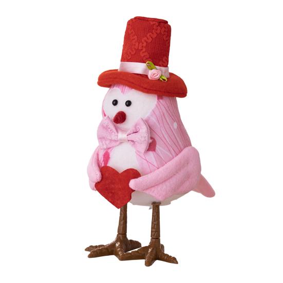 Фигурки птиц на День святого Валентина, светящаяся статуэтка пары птиц, настольное стоящее тканевое украшение в виде птиц для многоярусного подноса, стола, полки, каминной полки, камина