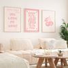 Pink Trendy Retro Poster Lucky You Guest Check You Look So Good Aesthetic Canvas Painting Nordic Prints Wall Art Picture Decor