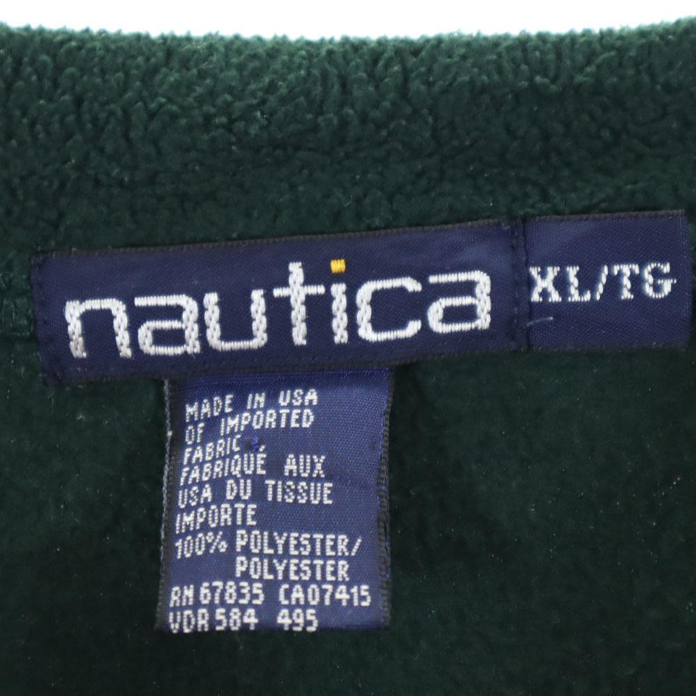 Nautica 90s Made In USA Long Sleeve Henley Fleece T-shirt XL Old Big Size Men's Used