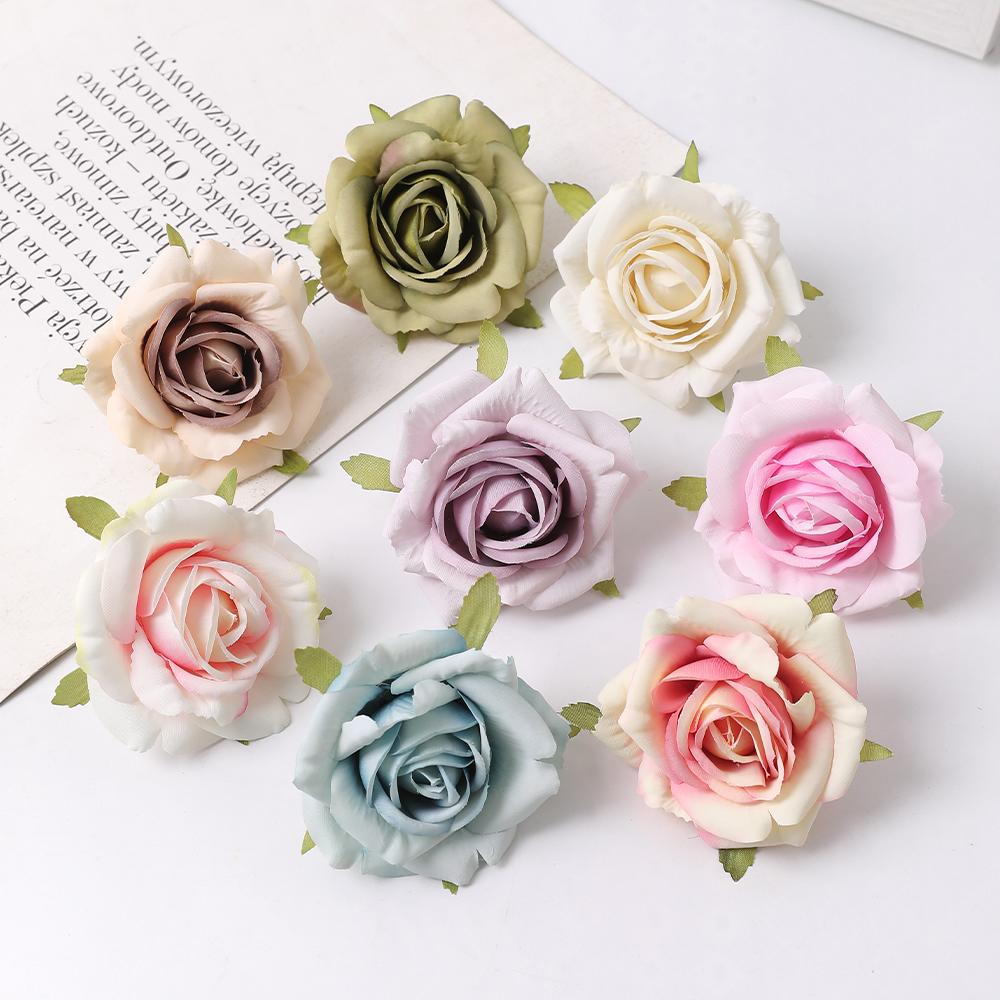 5/10Pcs Rose Artificial Flower Silk Fake Flowers Home Decor Garden Wedding Party Decoration DIY Craft Garland Gift Accessories