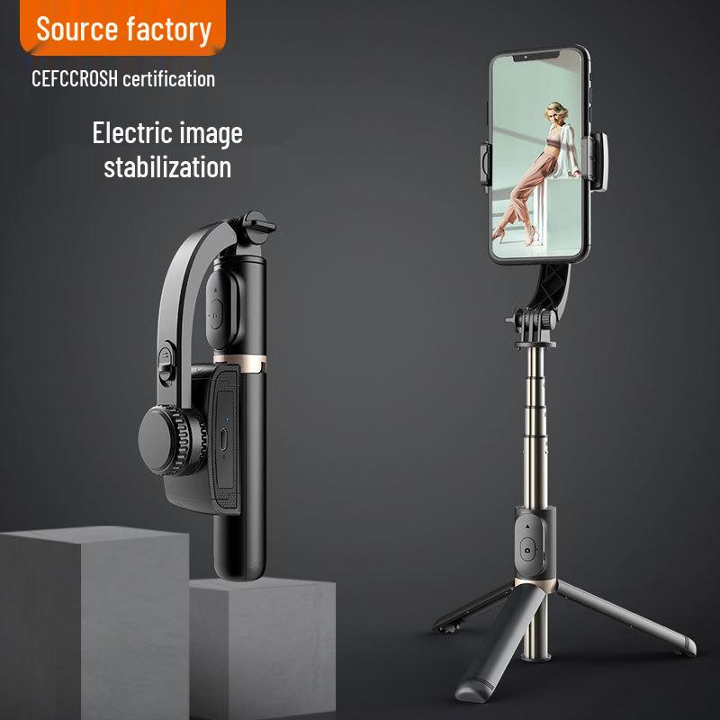 Q08 Bluetooth Selfie Stick: Anti-shake Gimbal, Mini Phone Holder, Desktop Tripod