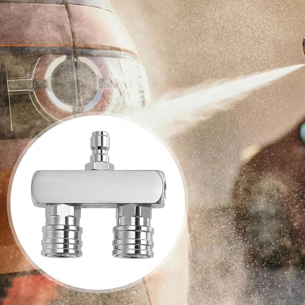 НОВАЯ 2-в-1 двухголовая насадка для мойки высокого давления, высококачественная 1/4 самоблокирующаяся насадка для мойки высокого давления S1T2