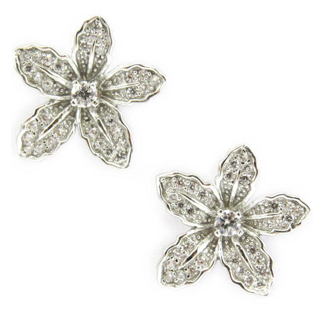 Les Trésors De Lily [L7441] - Серьги серебряные 'Vahiné', серебристо-белые (родиевое покрытие) - 15 мм