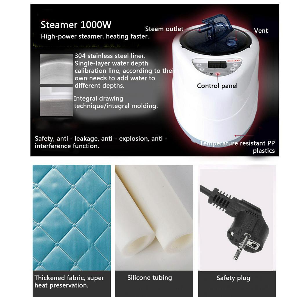 220V 1000W 2.68L Foldable Home Spa Steam Sauna Tent Full Body Loss Weight Detox Therapy 72 * 72 * 92 Cm