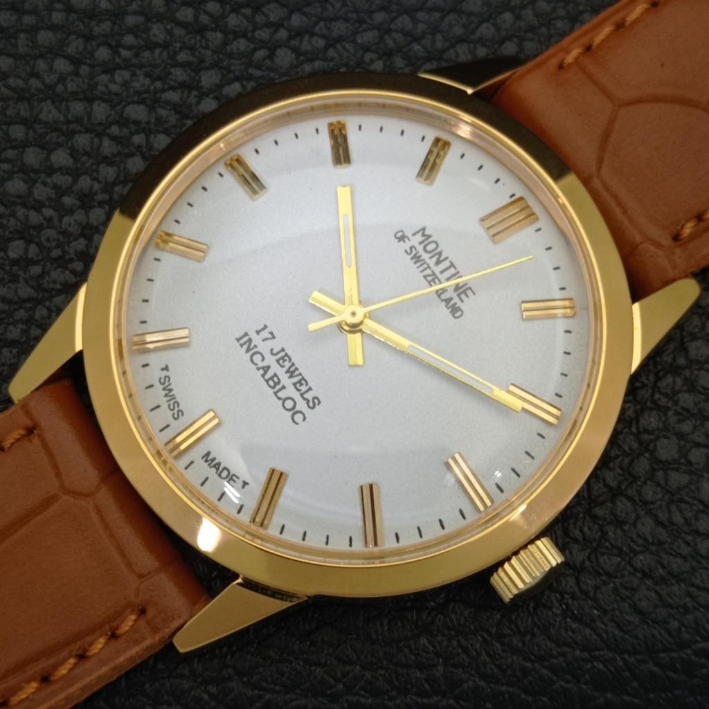 ВОССТАНОВЛЕННЫЕ ПОЗОЛОЧЕННЫЕ ВИНТАЖНЫЕ ШВЕЙЦАРСКИЕ МУЖСКИЕ ЧАСЫ MONTINE 17J WINDING a285405-10 Montine-a285405-2