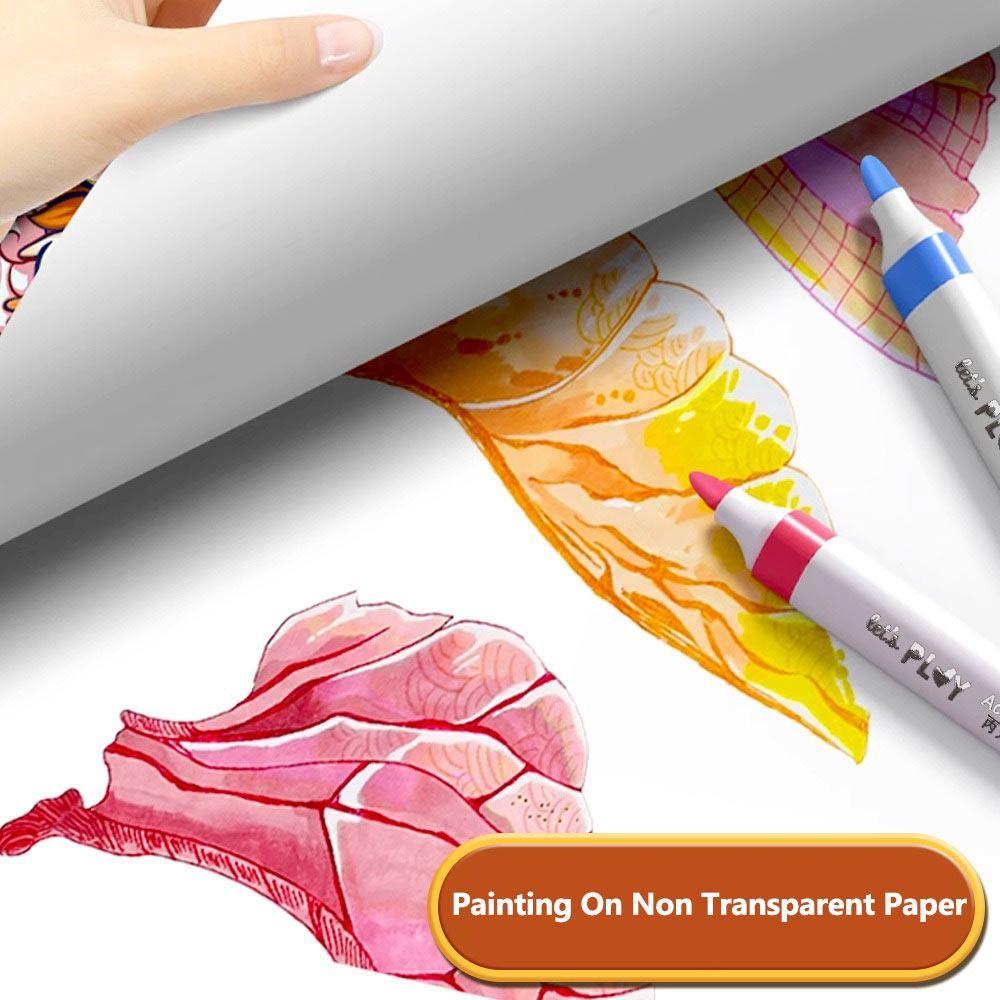 12-60 Colors Stackable Color Watercolor Pen Washable Art Painting Markers  School Office