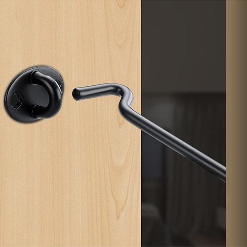 YFFSFDC Stainless Steel Gate Latch with 4 Screws, Door Lock, Sliding Hook Lock, for Windows, Sliding Doors, Furniture, and More, Black