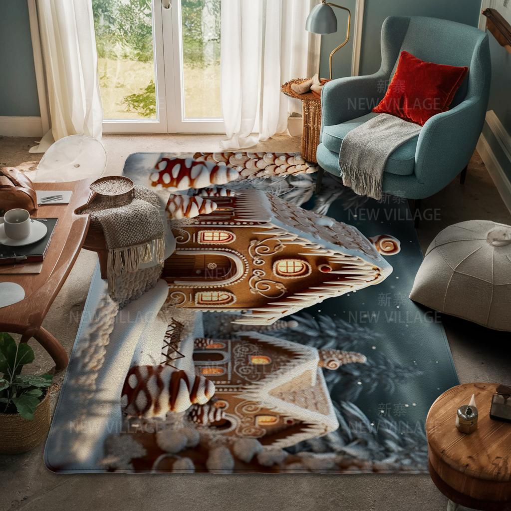 Ковер у входа в дом Домашний коврик у двери Гостиная Ванная Комната Ноги ванная комната Нескользящие коврики с водопоглощением для ванной Счастливого Рождества зима