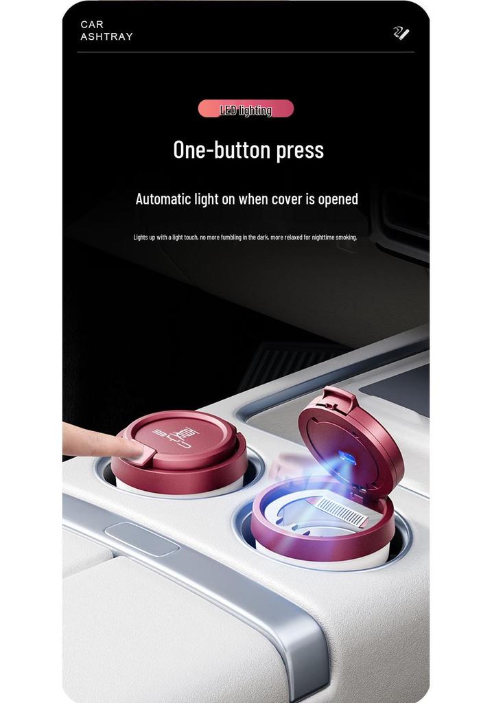BYD Xia New Model Multifunctional Car Ashtray with Lid & Night Light
