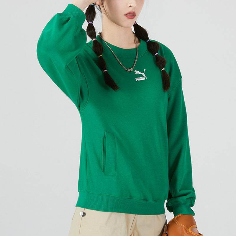 Puma Fashion Sweatshirt With Cartoon Pattern Logo Women Tops Dark-Green 537518-86