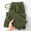 Vintage Thick Winter Casual Fleece Pants Men Wide Leg Baggy Warm Sweatpants Women Jogger Pants