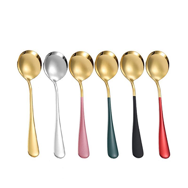 Household Stainless Steel Korean Spoon Household Kitchen Spoon Capacity Gold Silver Mirror Polished Cutlery Coffee Cutlery