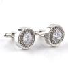 Fashion Shiny Rhinestone Men's Cuff Links Wedding Party Shirt Round Cufflinks