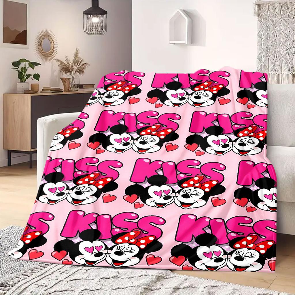 Mickey Flannel Blanket Cartoon Print Home Decor for Sofas Beds Bedrooms Chairs Travel Picnics Various Sizes Gift New