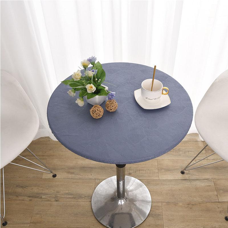 Round Waterproof Table Cover Cloth Protector Polyester Tablecloth Catering Fitted Table Cover with Elastic Edged