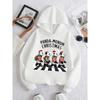 Autumn Casual Fashion Children Panda Crossing Zebra Crossing Cartoon Pattern White Hooded Hoodie, Suitable For Outdoor Travel