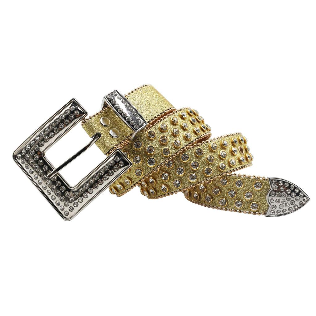 Ремень женский кристальный бриллиантовый акриловый цветной бриллиантовый перламутровый лакированный набор из трех частей брючный ремень мужские аксессуары деним