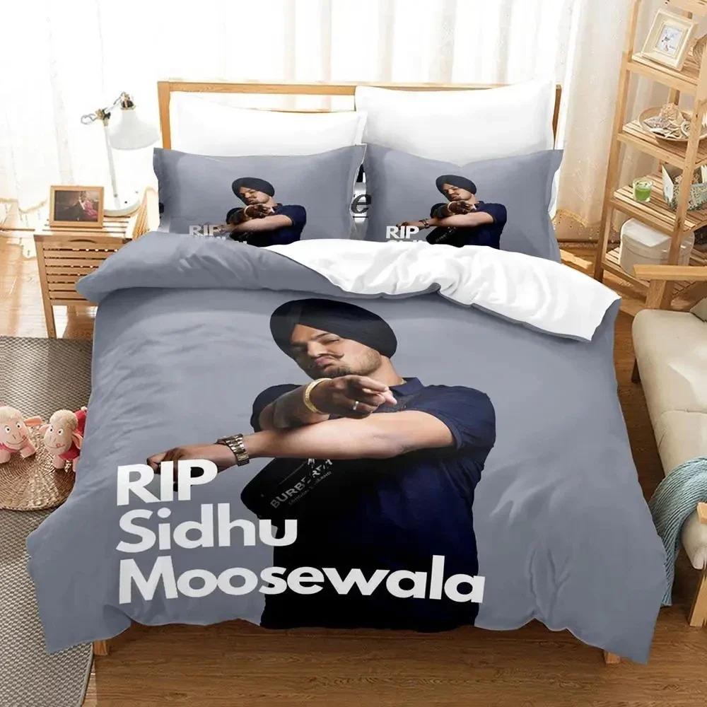 Постельное белье Sidhu Moosewala Rip с 3D-печатью, подходит для спальни, комплект с пододеяльником и наволочками, детский домашний текстиль