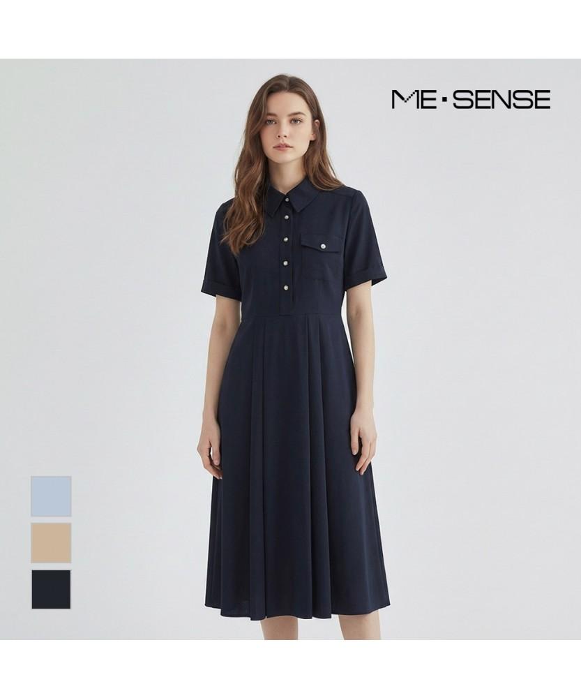 Платье-рубашка с коротким рукавом и карманами MESENSE_Mb34Opp114A