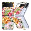 For Samsung Galaxy Z Flip5 Flip6 Flip4 Case Flower Pattern Shockproof Folding Transparent Cover For Samsung Galaxy Z Flip 5 4 3