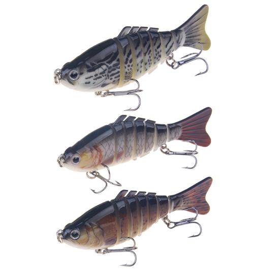 3/4/5Pcs Fishing Lures 3D Swimming Baits with Treble Hooks Realistic Looking Bright Color Freshwater Saltwater Artificial Baits Hard Lures