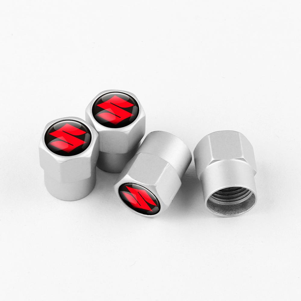 4Pcs Aluminum Alloy Caps Wheel Tire Valve Caps Auto Accessories For Suzuki Alto AX100 Liana Gsxr 600 Celerio Cross Grand Vitara